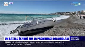 Nice: un bateau échoué sur la promenade des Anglais