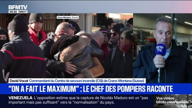 “Je pense fort à tous les parents qui ont perdu des enfants”: David Vocat, commandant du CSI de Crans-Montana, témoigne sur BFMTV