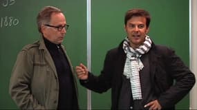 Fabrice Lucchini et François Ozon sur le tournage de "Dans la maison"