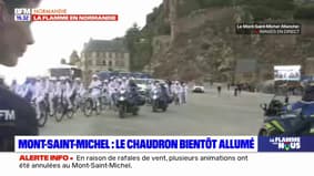 Mont-Saint-Michel: la flamme olympique part en direction du chaudron