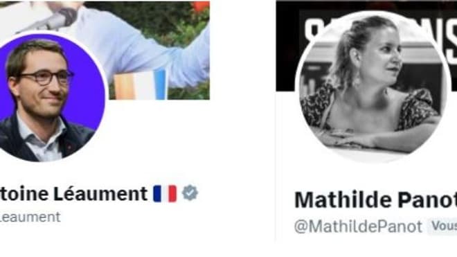 Les comptes Twitter d'Antoine Léaument et Mathilde Panot Les comptes Twitter d'Antoine Léaument et Mathilde Panot