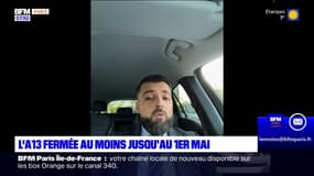 Alex, chauffeur de taxi, explique que la fermeture de l'A13 lui coûte cher avec les péages de l'A14 et l'A86