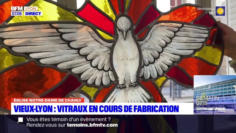 Vieux-Lyon: des vitraux en cours de fabrication pour l'église Notre-Dame de Charly (1/1)