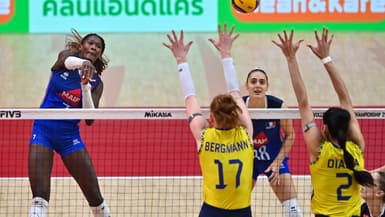 Iman Ndiaye lors du quart de finale France-Brésil, championnats du monde de volley, 4 septembre 2025