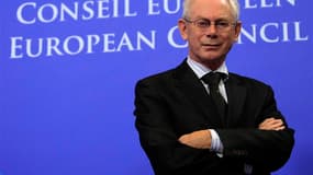 Le président du Conseil européen Herman Van Rompuy. De nombreux désaccords subsistent entre les dirigeants de l'Union européenne sur le détail de la future architecture de la zone euro, à la veille d'un sommet européen dont les résultats devront convaincr
