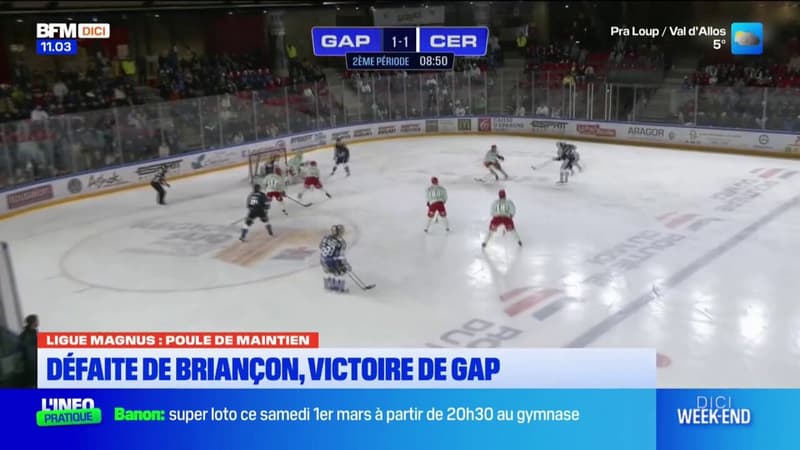 Ligue Magnus: victoire capitale de Gap, Briançon s'incline mais reste leader de la poule de maintien