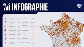 Notre carte avec l'ensemble des stations-service souffrant d'une rupture totale et partielle.