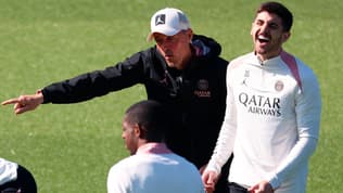 L'entraîneur du PSG Luis Enrique dirigeant un entraînement, le 8 avril 2025
