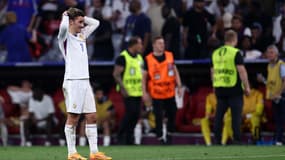 La déception d'Antoine Griezmann après France-Espagne (1-2, Euro), le 9 juillet 2024