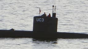 Deux passagers du sous-marin privé "UC3 Nautilus", le 10 août 2017 dans le port de Copenhague