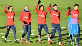 Les joueurs du PSG à l'entraînement