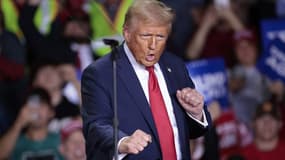 Donald Trump en meeting à Grand Rapids, dans le Michigan, le 5 novembre 2024