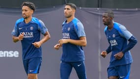 Les joueurs du PSG à l'entraînement, le 11 juillet 2025