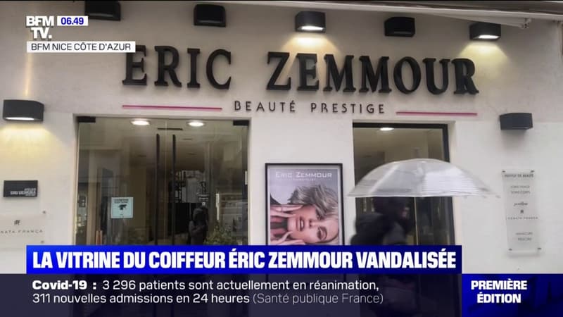 La vitrine du coiffeur Éric Zemmour vandalisée à Nice