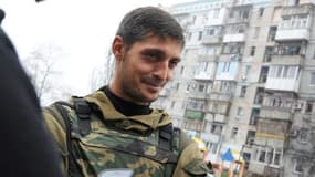 Le chef militaire des rebelles séparatistes de l'est de l'Ukraine, Mikhaïl Tolstykh, dit "Guivi", le 16 octobre 2014 à Donetsk