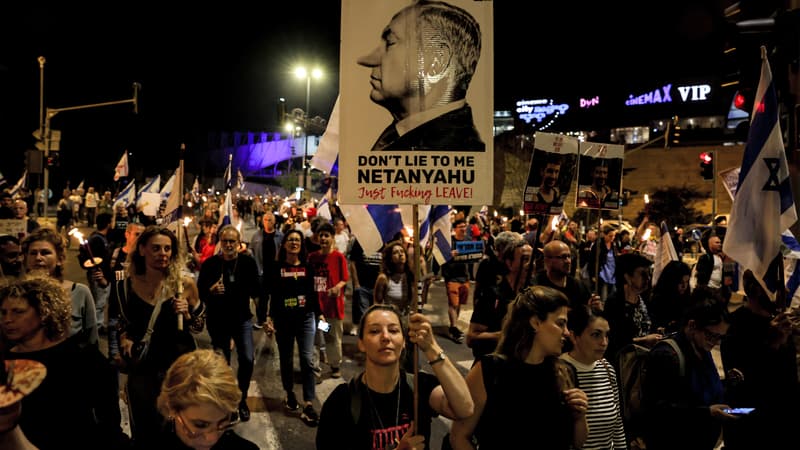 Manifestation contre Benjamin Netanyahu à Jérusalem, le 2 avril 2024