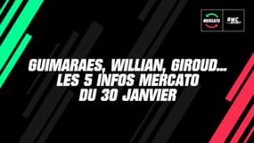 Guimaraes, Giroud, Willian... Les 5 infos mercato du 30 janvier à la mi-journée