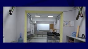 Abri souterrain d'une école de Kiev. 