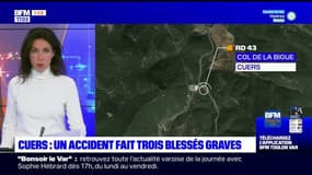 Cuers: trois blessés graves dans un accident de la route ce lundi matin