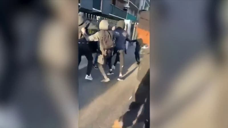 Capture d'écran de la vidéo de l'agression homophobe à Montgeron