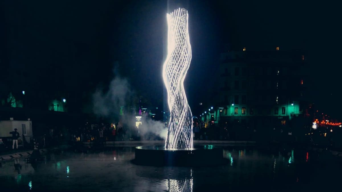 La place de la République, lors de la Fête des Lumières 2022 à Lyon.