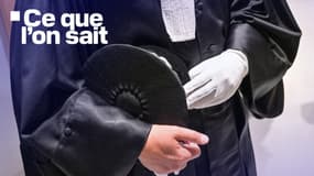 Un magistrat tient son chapeau au tribunal judiciaire de Paris aux Batignolles, à Paris, le 1er septembre 2023. (photo d'illustration)