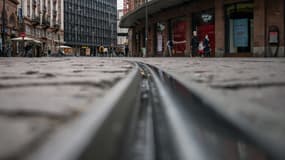 Les rues de Strasbourg sans grande animation au premier jour du reconfinement, le 30 octobre 2020