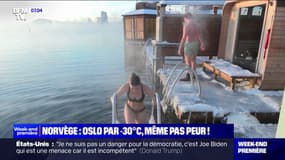 Un bain glacé malgré les -30°C à Oslo en Norvège