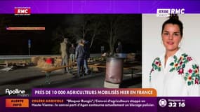 Près de 10 000 agriculteurs mobilisés lundi en France