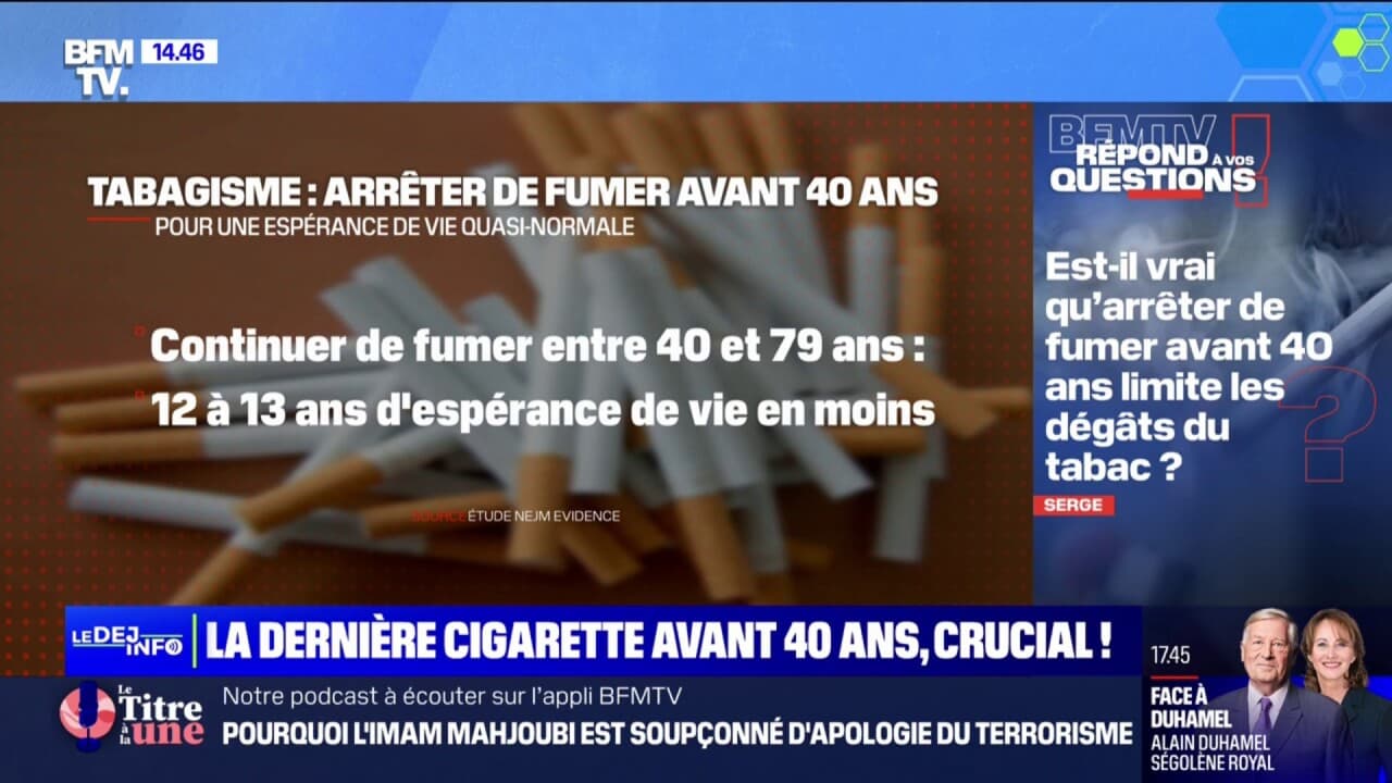 Est-il vrai qu'arrêter de fumer avant 40 ans limite les dégâts du tabac ...