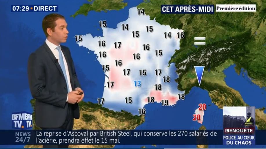 Les températures de ce vendredi 3 mai 2019
