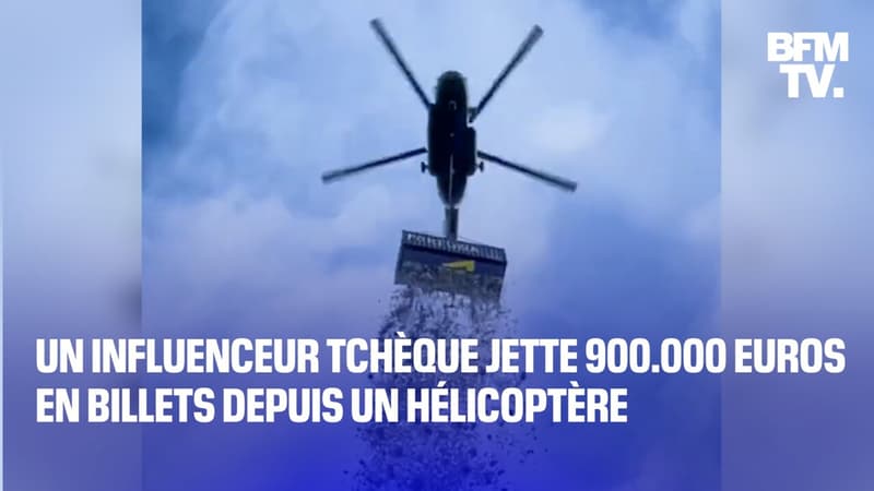Un influenceur tchèque jette 900.000 euros en billets depuis un hélicoptère