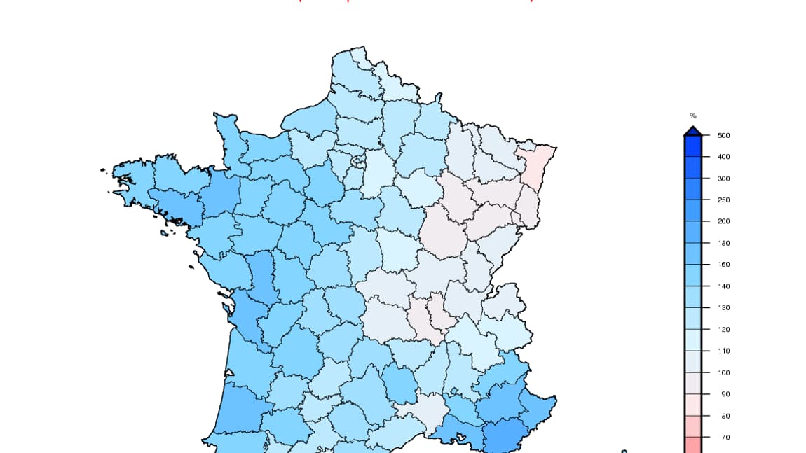 Cumul des précipitations en France 