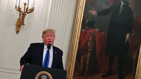 Donald Trump pendant une cérémonie de remise de la Médaille Nationale des Arts et celle des Humanités, à la Maison Blanche, le 21 novembre 2019 (photo d'illustration)