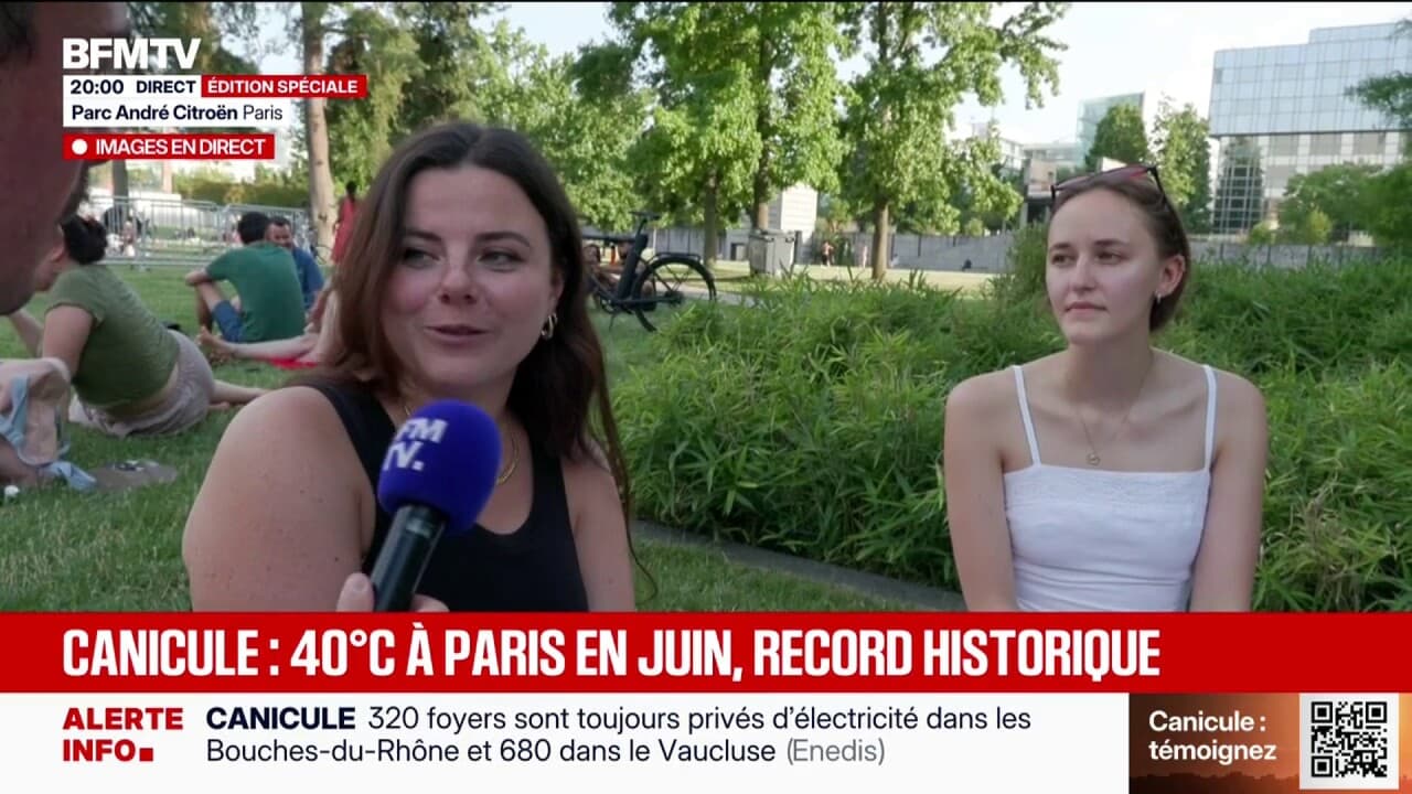 "Il fait extrêmement chaud chez nous": les Parisiens tentent de trouver un peu de fraîcheur dans les parcs durant la canicule