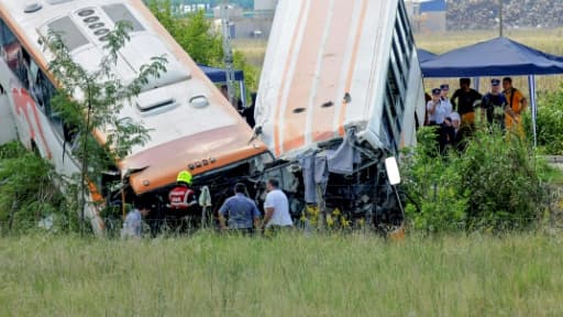 Collision frontale entre deux bus, le 24 février 2017 dans la province de Santa Fe, en Argentine