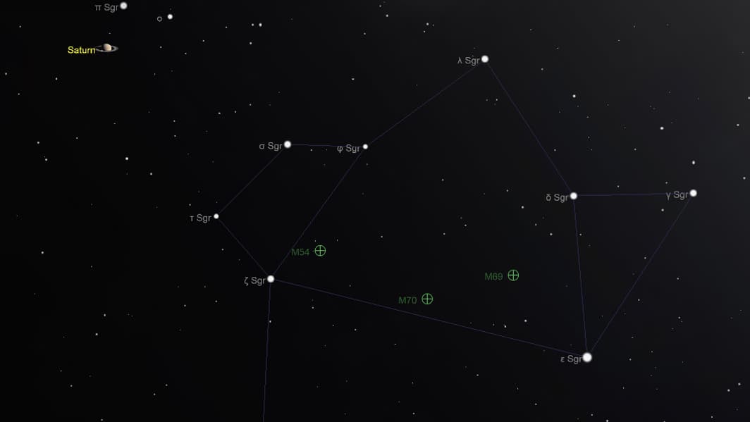 Une projection du ciel depuis Paris ce mardi soir à 00h00.