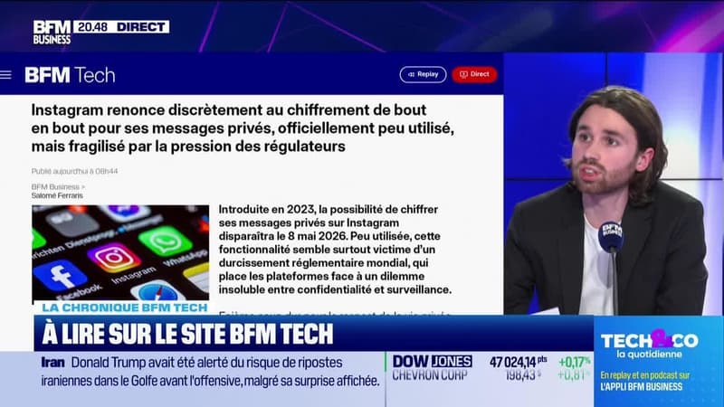 À lire sur le site Tech&Co : Instagram renonce discrètement au chiffrement de bout en bout pour ses messages privés, officiellement peu utilisé, mais fragilisé par la pression des régulateurs, par Raphaël Raffray - 17/03