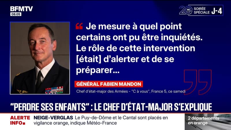 "Perdre ses enfants": le chef d'état-major des Armées revient sur la polémique suscitée par ses propos