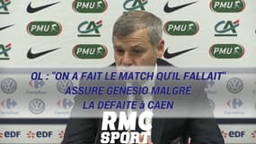 OL : "On a fait le match qu'il fallait" assure Genesio malgré la défaite à Caen