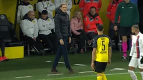 Tuchel et Neymar durant Dortmund-PSG