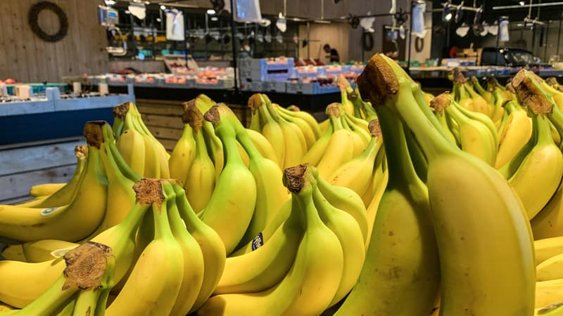 Des bananes vendues dans un magasin de Villenuve-d'Ascq (Nord), le 29 juillet 2020.