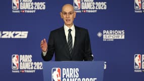 Adam Silver en conférence de presse avant le match de NBA à Paris entre les San Antonio Spurs et les Indiana Pacers - le 23/01/2025