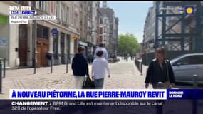 Lille: à nouveau piétonne, la rue Pierre-Mauroy revit