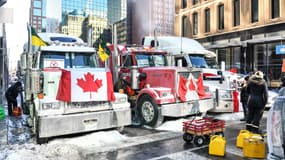 Des camionneurs à Ottawa, le 5 février 2022. 
