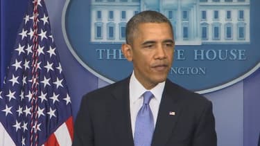 Barack Obama, s'exprimant le 30 septembre, pour défendre sa réforme de santé, et éviter la paralysie gouvernementale.