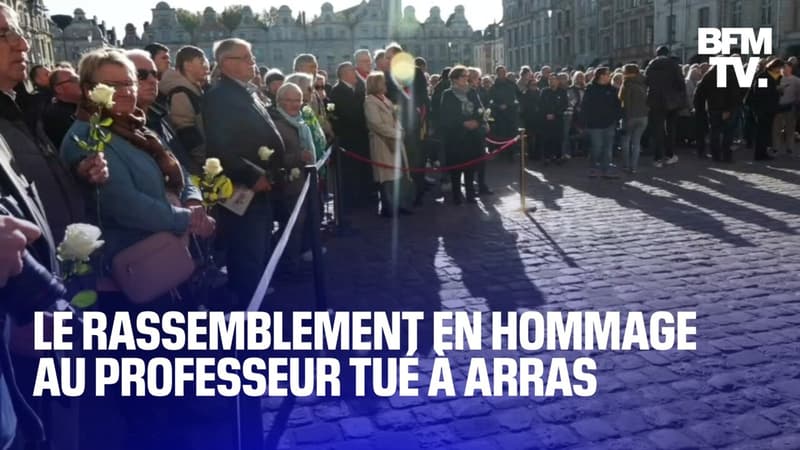 Attaque au couteau: le rassemblement en hommage à Dominique Bernard à Arras