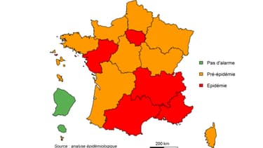 La carte de l'épidémie