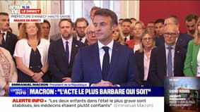 Attaque au couteau à Annecy: Emmanuel Macron affirme que "s'attaquer à des enfants est l'acte le plus barbare qu'il soit"