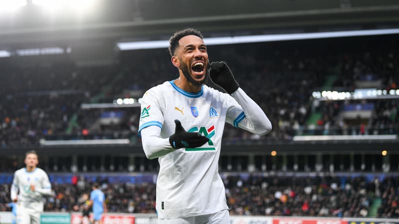 Aubameyang buteur lors de Thionville-OM, le 7 janvier 2023.